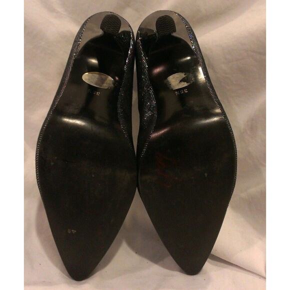 YVES SAINT LAURENT BLACK SILVER MIRRORED HEELS - 35.5, US 5.5 - Picture 5 of 6